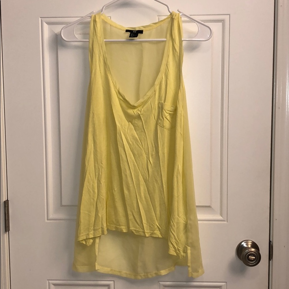 H&M High-Low Sheer Back Tank Top